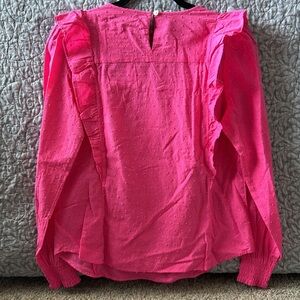 Loft Clip Smocked Ruffle Blouse - NWT